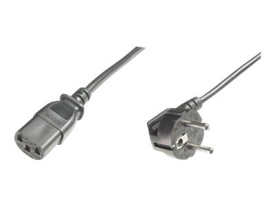 Digitus Digitus | Power Cord Cable | Power Cord, Schuko (CEE 7/7 ) 90ø angled - C13 M/F, H05VV-F3G 0.75qmm | Black AK-440109-008-S