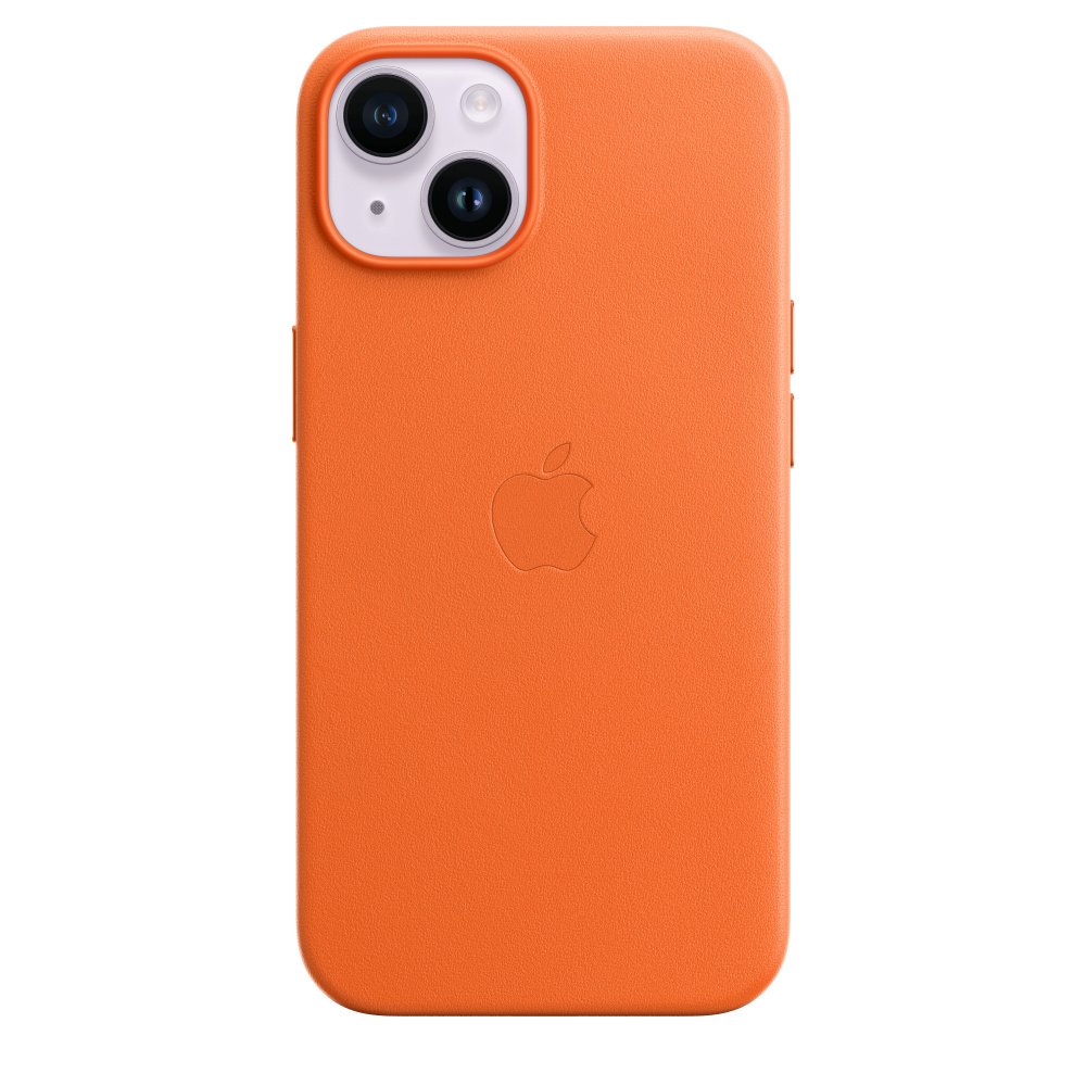 Apple Apple | iPhone 14 Leather Case with MagSafe | Case with MagSafe | Apple | iPhone 14 | Leather | Orange MPP83ZM/A