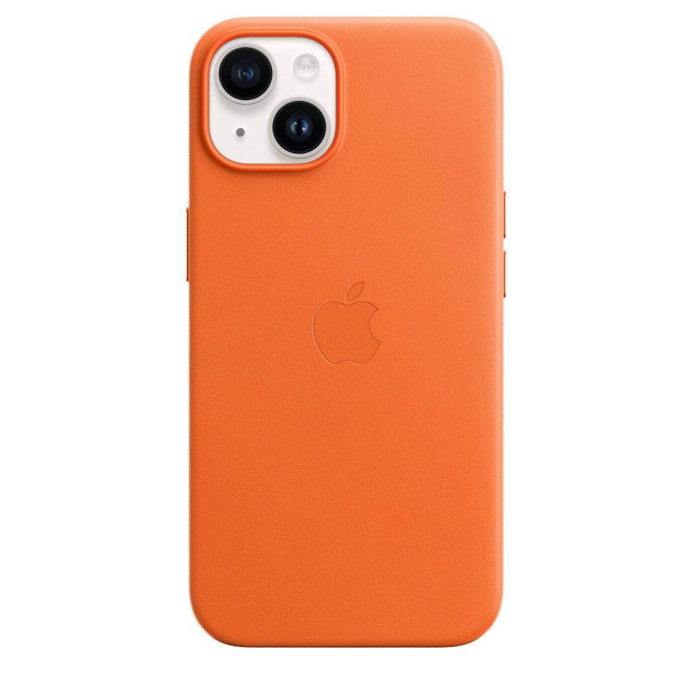 Apple Apple | iPhone 14 Leather Case with MagSafe | Case with MagSafe | Apple | iPhone 14 | Leather | Orange MPP83ZM/A