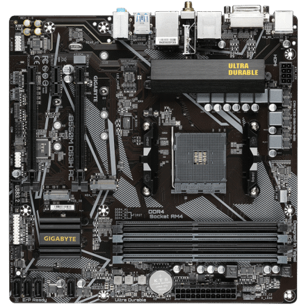 Gigabyte Gigabyte | B550M DS3H AC 1.0/1.1/1.2/1.3/1.5 M/B | Processor family AMD | Processor socket AM4 | DDR4 DIMM | Memory slots 4 | Supported hard disk drive interfaces SATA, M.2 | Number of SATA connectors 4 | Chipset AMD B550 | Micro ATX B550M DS3H AC