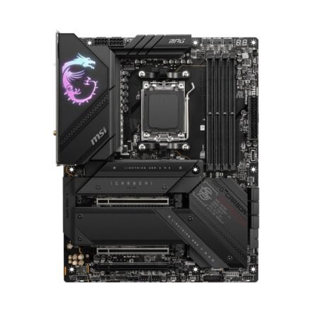 MSI MSI | MPG X670E CARBON WIFI | Processor family AMD | Processor socket AM5 | DDR5 DIMM | Memory slots 4 | Supported hard disk drive interfaces SATA, M.2 | Number of SATA connectors 6 | Chipset AMD X670 | ATX MPG X670E CARBON WIFI