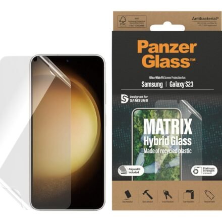 PanzerGlass PanzerGlass | Matrix Screen Protector, Ultra-Wide Fit W. Alignerkit | Screen Protector | Samsung | Galaxy S23 | Transparent 7318