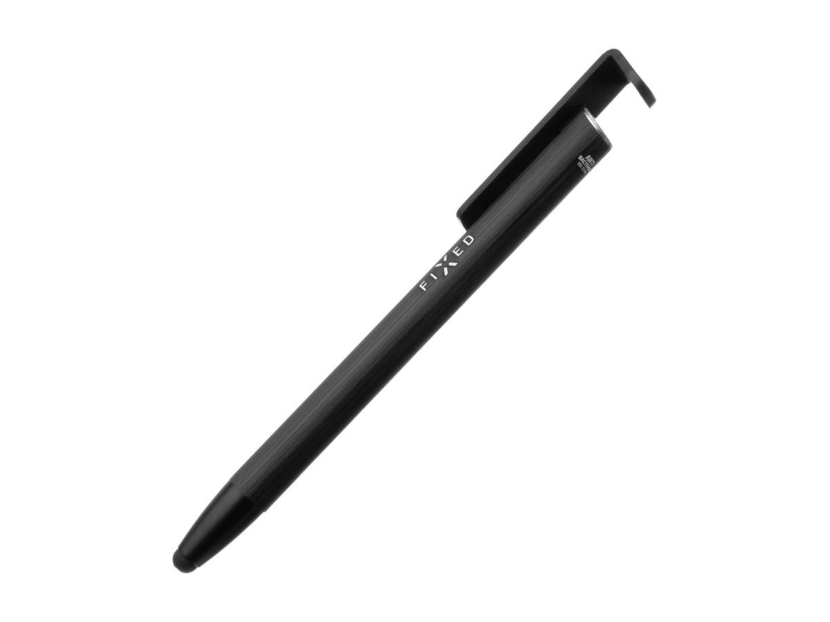 Fixed Fixed | Pen With Stylus and Stand | 3 in 1 | Pencil | Stylus for capacitive displays; Stand for phones and tablets | Black FIXPEN-BK