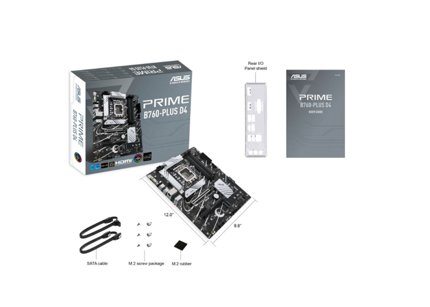 Asus Asus | PRIME B760-PLUS D4 | Processor family Intel | Processor socket LGA1700 | DDR4 | Supported hard disk drive interfaces M.2, SATA | Number of SATA connectors 4 90MB1CW0-M1EAY0