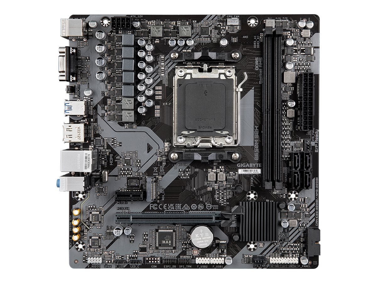 Gigabyte Gigabyte | B650M S2H 1.0 M/B | Processor family AMD | Processor socket AM5 | DDR5 DIMM | Memory slots 2 | Supported hard disk drive interfaces SATA | Number of SATA connectors 4 | Chipset AMD B650 | Micro ATX B650M S2H