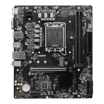 MSI MSI | PRO H610M-E | Processor family Intel | Processor socket LGA1700 | Supported hard disk drive interfaces SATA, M.2 | Number of SATA connectors 4 PRO H610M-E
