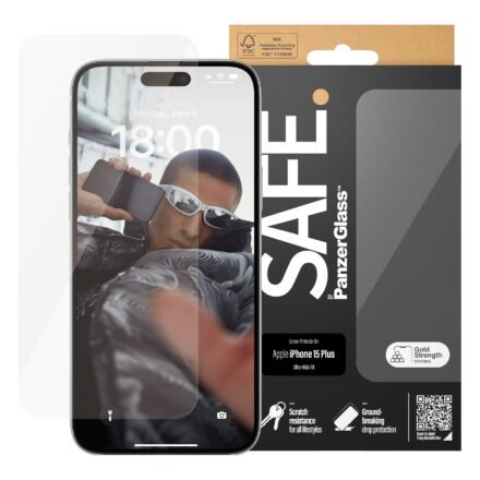 PanzerGlass PanzerGlass | SAFE | Screen protector | Apple | iPhone 15 PLUS | Glass | Clear | Ultra-Wide Fit SAFE95536
