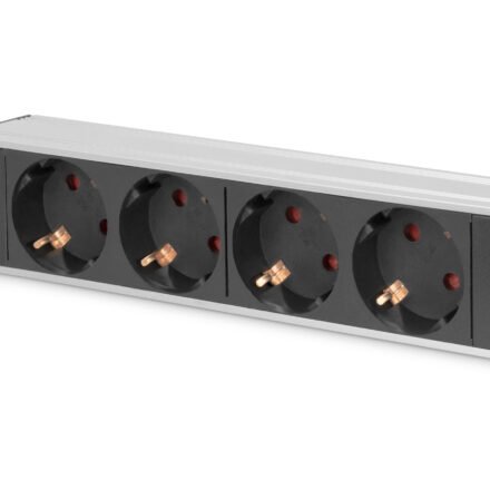 Digitus 10” Socket Strip with Aluminum Profile, 4-way safety sockets | DN-95418 DN-95418