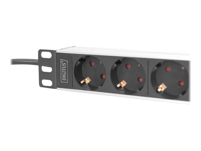 Digitus 10” Socket Strip with Aluminum Profile, 4-way safety sockets | DN-95418 DN-95418