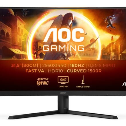 AOC AOC | CQ32G4VE | 31.5 " | VA | QHD | 16:9 | 180 Hz | 1 ms | 2560 x 1440 pixels | 300 cd/m² | HDMI ports quantity 2 CQ32G4VE