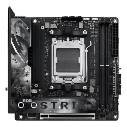 Asus Asus | ROG STRIX X870-I GAMING WIFI | Processor family AMD | Processor socket AM5 | DDR5 DIMM | Supported hard disk drive interfaces SATA, M.2 | Number of SATA connectors 2 90MB1IW0-M0EAY0