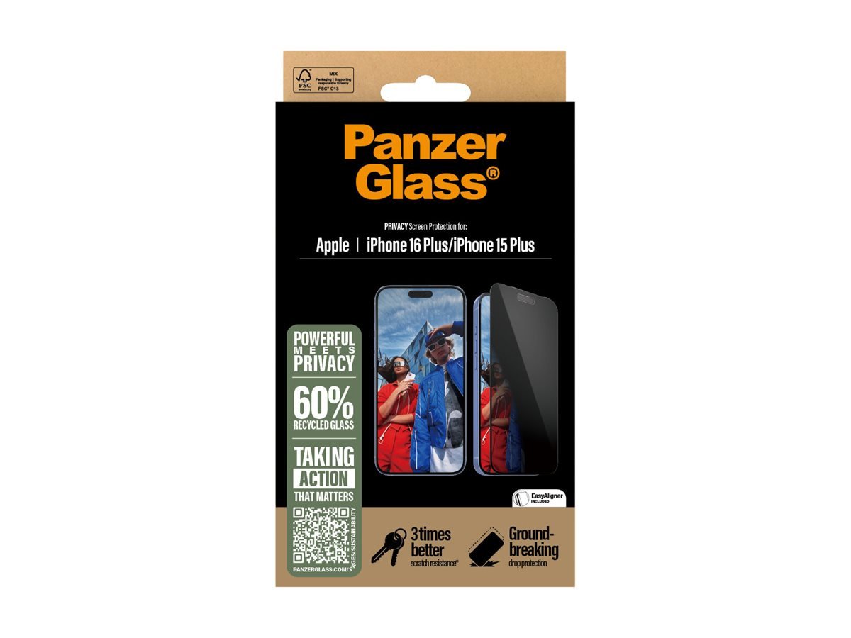PanzerGlass PanzerGlass Screen protector | Apple | iPhone 16 Plus/iPhone 15 Plus | Tempered glass | Black | Ultra-Wide Fit P2863