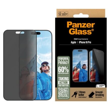 PanzerGlass PanzerGlass Screen protector | Apple | iPhone 16 Pro | Glass | Black | Ultra-Wide Fit P2862