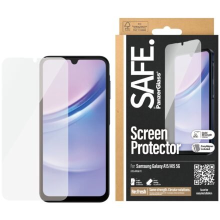 PanzerGlass SAFE by PanzerGlass Screen Protector by Samsung Galaxy A15 | A15 5G | Ultra-Wide Fit w EasyAligne | PanzerGlass SAFE95678