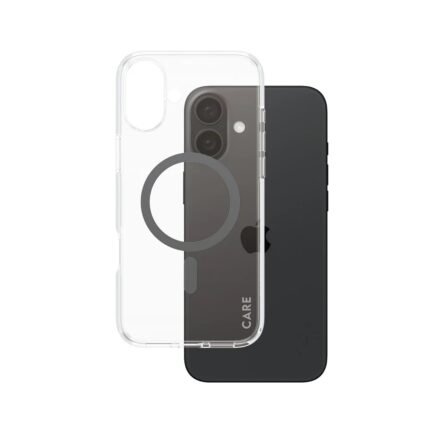 CARE CARE by PanzerGlass Case Flagship | Back protection | Apple | iPhone 16 Plus | Recycled plastic | Transparent/Black | MagSafe 1347
