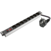 SOMI Networks 1U, 19″, 8x Schuko Aluminium PDU Power Panel | PDU08SASO PDU08SASO