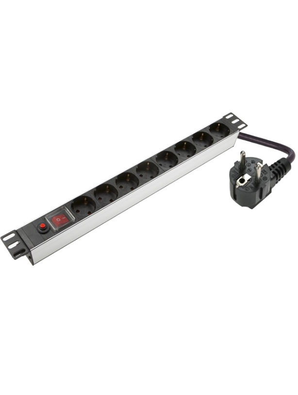 SOMI Networks 1U, 19″, 8x Schuko Aluminium PDU Power Panel | PDU08SASO PDU08SASO