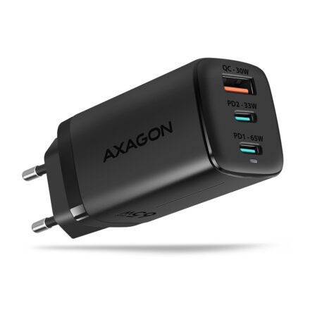 AXAGON AXAGON GaN wallcharger 3x port (USB-A + 2x USB-C), 65W | ACU-DPQ65 ACU-DPQ65