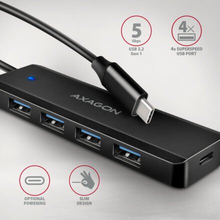 AXAGON AXAGON Travel four-port USB-C 5Gbps hub | HUE-C1C HUE-C1C