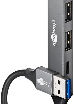 Goobay Goobay Slim 4-Port USB Hub, USB-A to USB-C/USB-A, 5 Gbit/s | 74458 74458