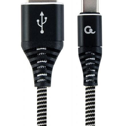 Cablexpert Cablexpert | Premium cotton braided Type-C USB charging and data cable, 1 m | CC-USB2B-AMCM-1M-BW CC-USB2B-AMCM-1M-BW