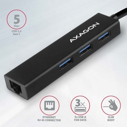 AXAGON AXAGON SuperSpeed USB-A Hub and Gigabit LAN | HMA-GL3A HMA-GL3A