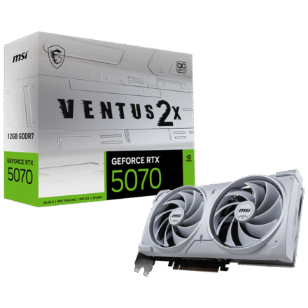 MSI MSI GeForce RTX 5070 12G VENTUS 2X OC WHITE | NVIDIA | 12 GB | GeForce RTX 5070 | GDDR7 | HDMI ports quantity 1 | PCI Express Gen 5 GeForce RTX 5070 12G VENTUS 2X OC WHITE