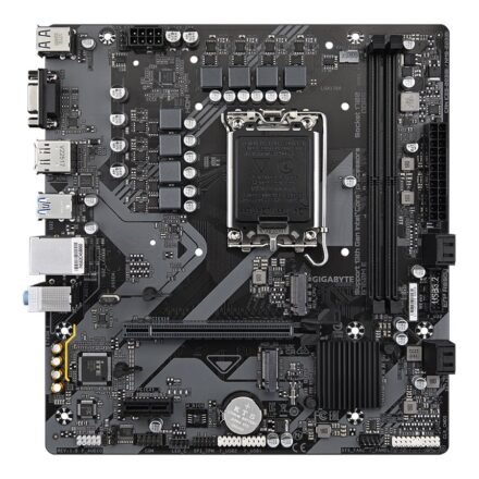 Gigabyte Gigabyte B760M E | Processor family Intel | Processor socket LGA1700 | DDR5 | Supported hard disk drive interfaces M.2, SATA | Number of SATA connectors 4 B760M E