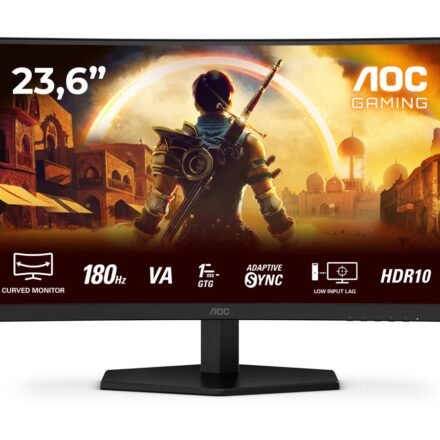 AOC AOC | Gaming monitor | C24G42E | 24 " | VA | FHD | 16:9 | 180 Hz | 0.5 ms | 1920 x 1080 pixels | 250 cd/m² | HDMI ports quantity 2 | Black C24G42E