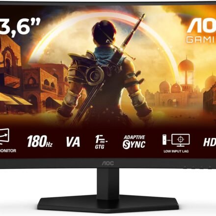 AOC AOC | Gaming monitor | C24G42E | 24 " | VA | FHD | 16:9 | 180 Hz | 0.5 ms | 1920 x 1080 pixels | 250 cd/m² | HDMI ports quantity 2 | Black C24G42E