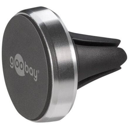 Goobay Goobay | Magnetic mount Metal Slim Design for smartphones (35mm) | 38685 | Black/Silver | Magnetic holder is suitable for almost every smartphone; Quick-Snap assembly technology for quick and easy use; Smart and almost invisible fastening option on the car's ventilation shaft; Is also perfect as a table stand for the smartphone 38685