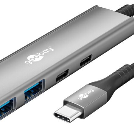 Goobay Goobay Slim 4-Port USB Hub, USB-C to USB-C/USB-A, 5 Gbit/s | 76563 76563
