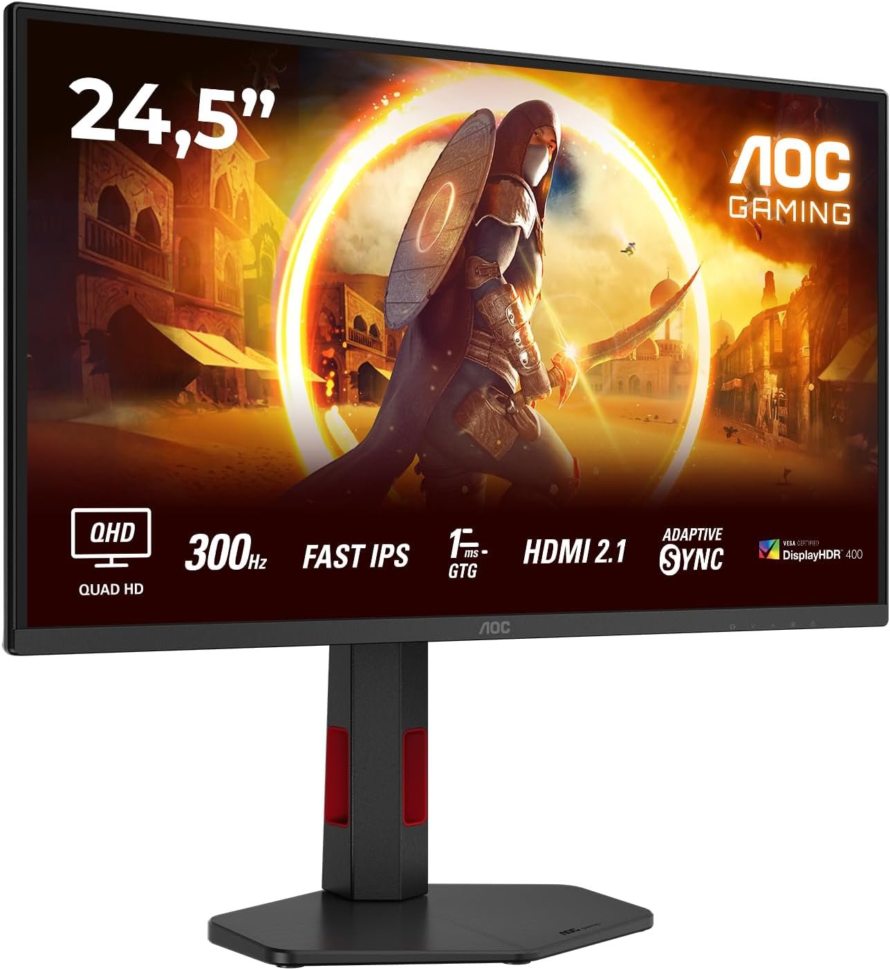 AOC AOC | Q25G4SR | 24.5 " | Fast IPS | QHD | 16:9 | 300 Hz | 1 ms | 2560 x 1440 pixels | 400 cd/m² | HDMI ports quantity 2 | Black Q25G4SR
