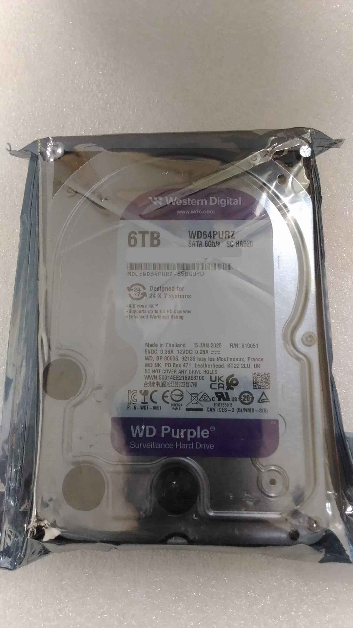 Western Digital SALE OUT. Western Digital Purple WD64PURZ 6TB 3.5" 256MB SATAIII | Western Digital Hard Drive | Purple WD64PURZ | 5460 RPM | 6000 GB | REFURBISHED WD64PURZSO