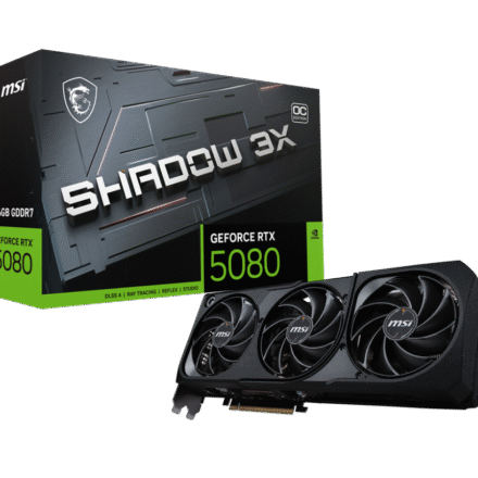 MSI MSI GeForce RTX 5080 16G SHADOW 3X OC Bulk Pack | NVIDIA | 16 GB | GeForce RTX 5080 | GDDR7 | HDMI ports quantity 1 | PCI Express Gen 5 GeForce RTX 5080 16G SHADOW 3X OC B