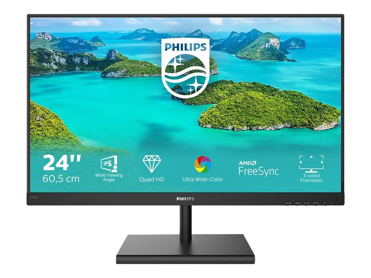 Philips Philips | LCD monitor | 245E1S | 23.8 " | IPS | QHD | 16:9 | 75 Hz | 4 ms | 2560 x 1440 | 250 cd/m² | HDMI ports quantity 1 | Black 245E1S/00