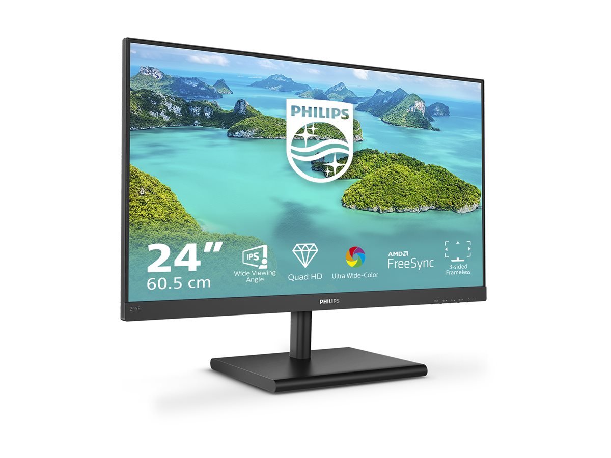 Philips Philips | LCD monitor | 245E1S | 23.8 " | IPS | QHD | 16:9 | 75 Hz | 4 ms | 2560 x 1440 | 250 cd/m² | HDMI ports quantity 1 | Black 245E1S/00