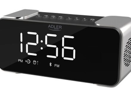 Adler Adler | Wireless alarm clock with radio | AD 1190 | Alarm function | AUX in | Silver/Black AD 1190s
