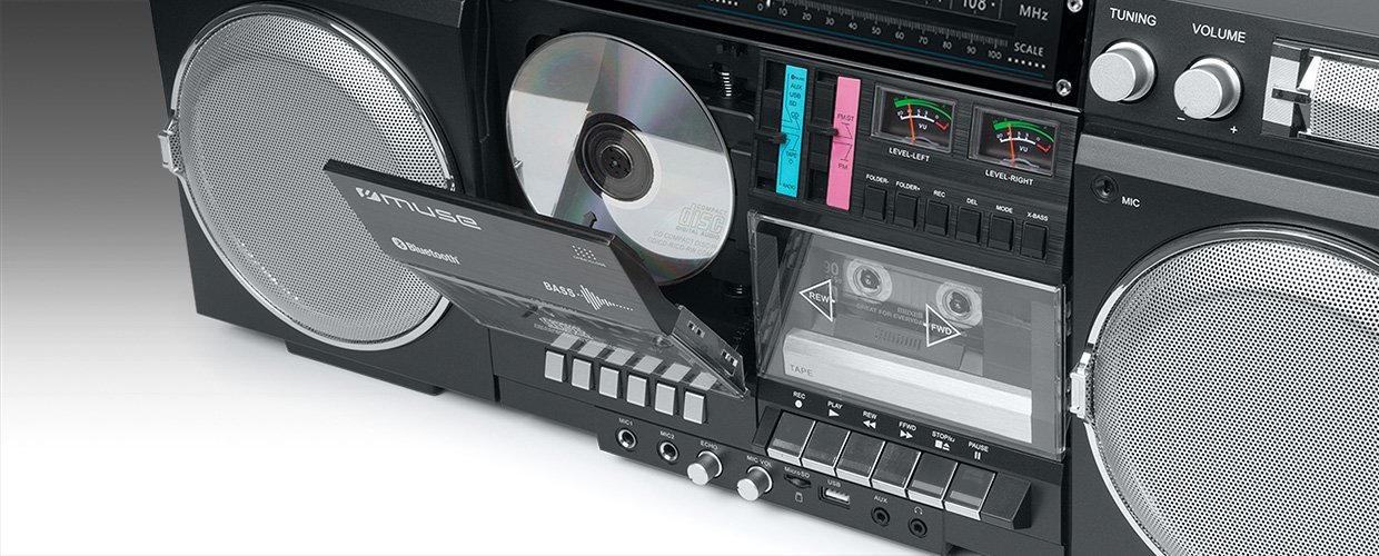 Muse Muse | Ghetto Blasters | M-380 GB | AUX in | Bluetooth | Cassette deck | CD player | Black M-380 GB