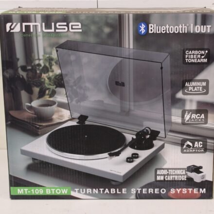 Muse SALE OUT. Muse MT-109 BTOW Hifi Turntable, White | Muse Hifi Turntable | MT-109 BTOW | Bluetooth Out | USED, SCRATCHES ON ALUMINUM PLATE MT-109 BTOWSO