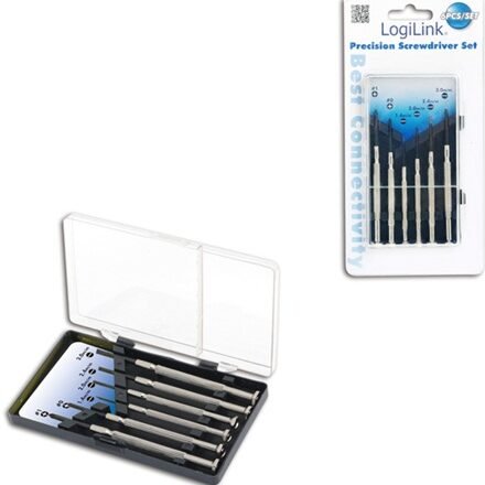 Logilink Logilink | Small Screwdriver Set, 6pcs | Incl. transport boxThe set includes1x slot driver 1.4 mm1x slot driver 2.0 mm1x slot driver 2.4 mm1x slot driver 3.0 mm1x Cross slot driver 0 mm1x Cross slot driver 1 mm WZ0022