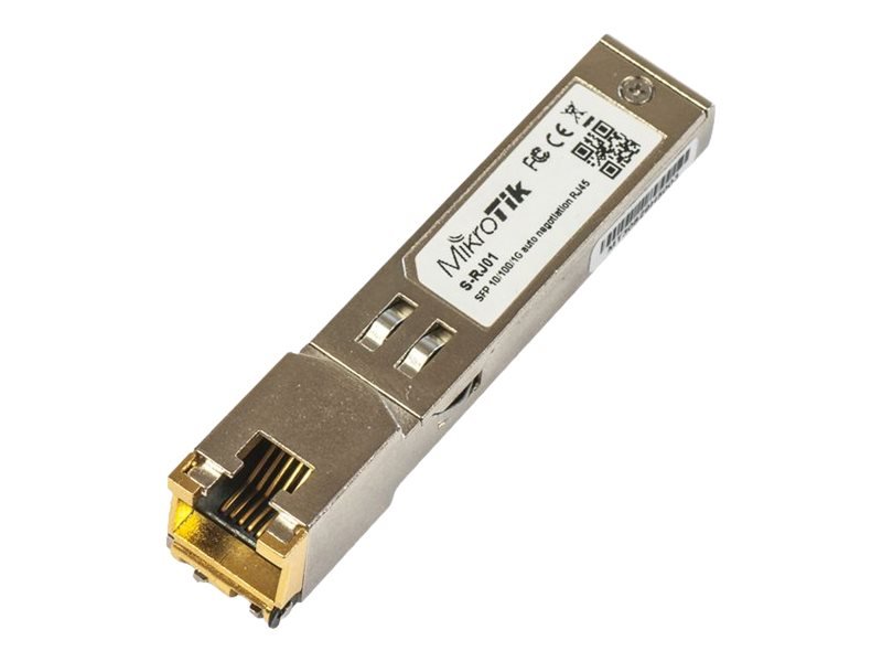 MikroTik MikroTik | S-RJ01 | SFP | Copper | RJ-45 | 10/100/1000 Mbit/s | Maximum transfer distance 100 m | 0 to +85C S-RJ01