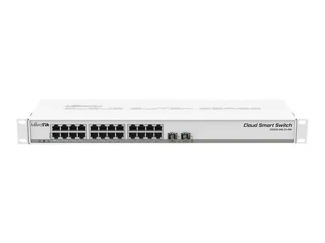 MikroTik MikroTik | Cloud Smart Switch | CSS326-24G-2S+RM | Managed L2 | Rackmountable | Gigabit Ethernet (copper) ports quantity 24 | SFP+ ports quantity 2 | 12 month(s) CSS326-24G-2S+RM