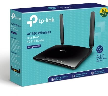 TP-LINK 4G LTE Router | Archer MR200 | 802.11ac | 300+433 Mbit/s | 10/100 Mbit/s | Ethernet LAN (RJ-45) ports 3 | Mesh Support No | MU-MiMO No | 4G | Antenna type 2xDetachable antennas Archer MR200