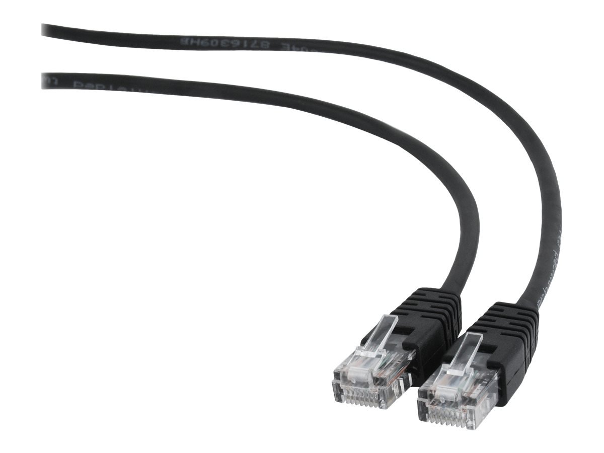 Gembird Gembird PP12-1M/BK Black Patch cord cat. 5E molded strain relief 50u" | Gembird PP12-1M/BK