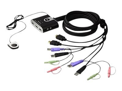 Aten Aten 2-Port USB HDMI/Audio Cable KVM Switch with Remote Port Selector | Aten CS692-AT