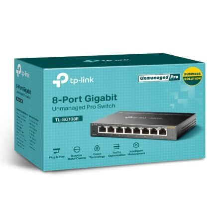TP-LINK TP-LINK | Switch | TL-SG108E | Web managed | Wall mountable | Gigabit Ethernet (copper) ports quantity 8 | Power supply type External | 36 month(s) TL-SG108E