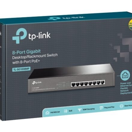 TP-LINK TP-LINK | Switch | TL-SG1008MP | Unmanaged | Desktop/Rackmountable | Gigabit Ethernet (copper) ports quantity 8 | PoE+ ports quantity 8 | Power supply type Single | 36 month(s) TL-SG1008MP