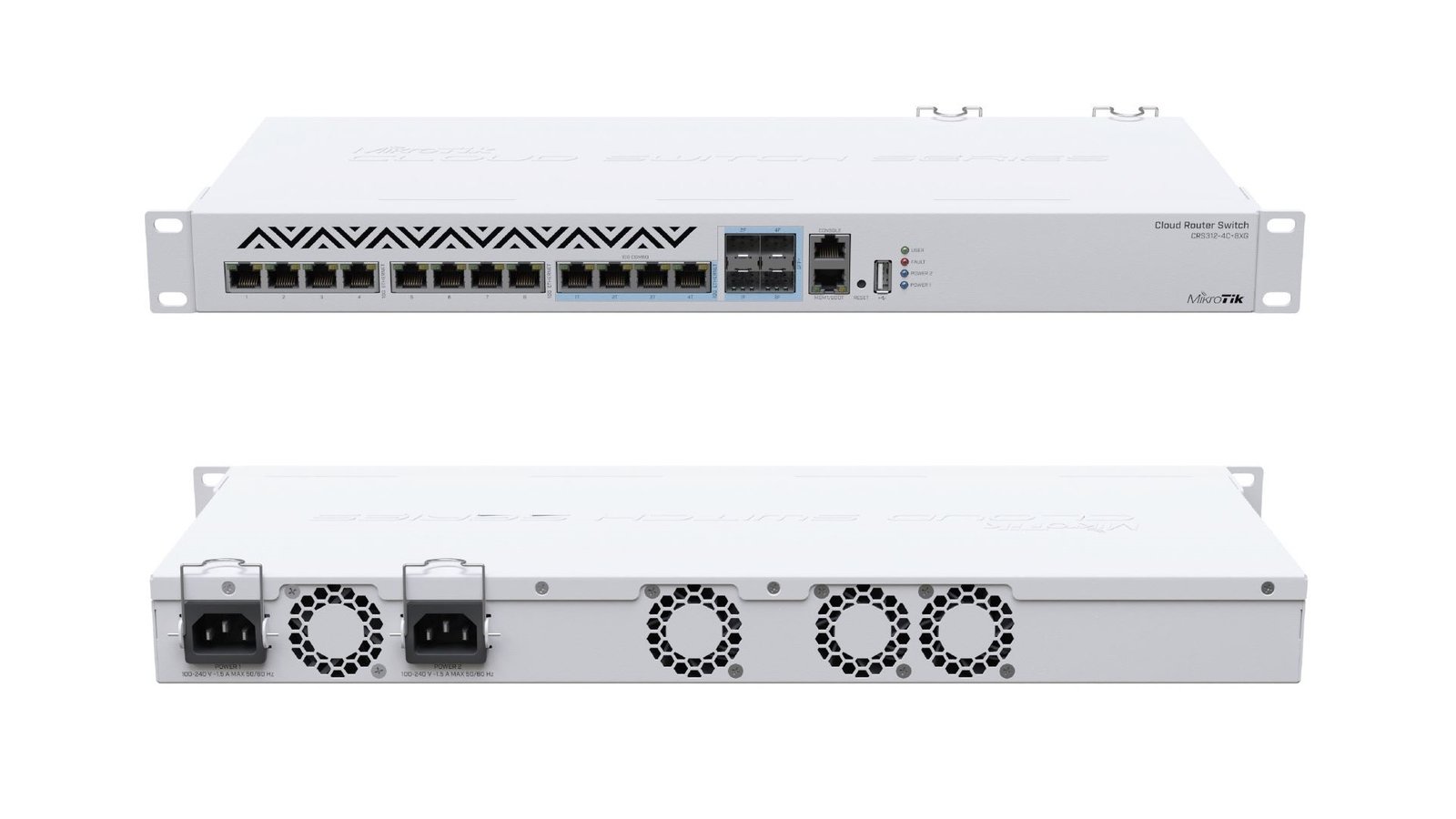 MikroTik MikroTik Cloud Router Switch 312-4C+8XG-RM with RouterOS L5, 1U rackmount Enclosure CRS312-4C+8XG-RM