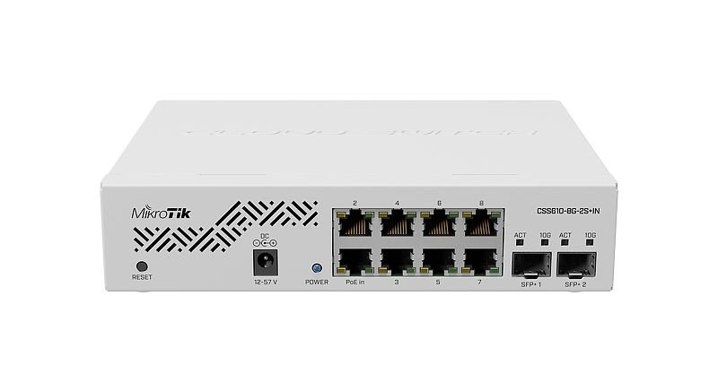 MikroTik MikroTik | Cloud Router Switch | CSS610-8G-2S+IN | Web managed | Rackmountable | Gigabit Ethernet (copper) ports quantity 8 | SFP+ ports quantity 2 CSS610-8G-2S+IN